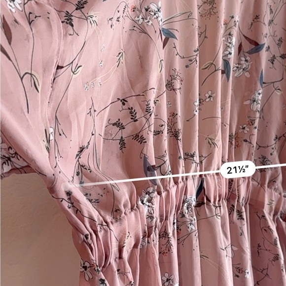 🆕 Blush Pink Floral Kimono Robe – Sheer Lightweight Chiffon Wrap with Belt NWOT - Picture 11 of 16